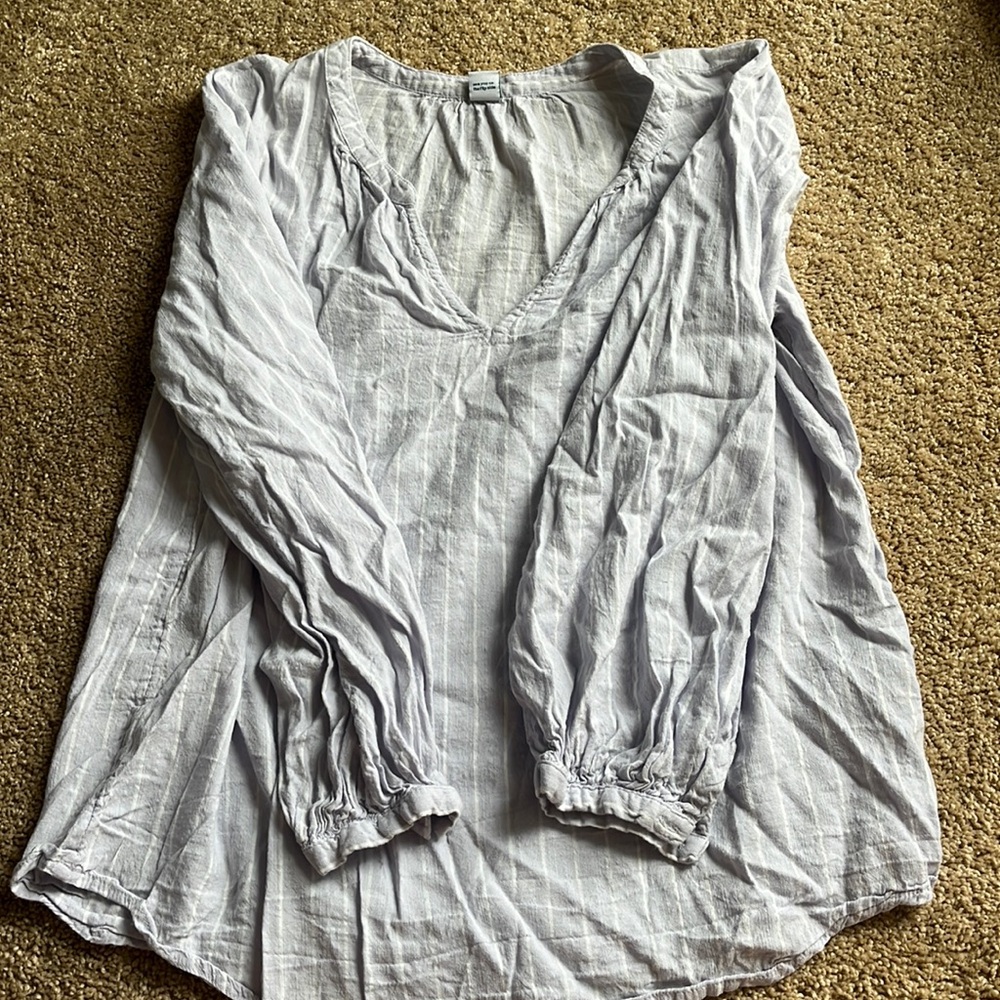 Purple stripe linen shirt